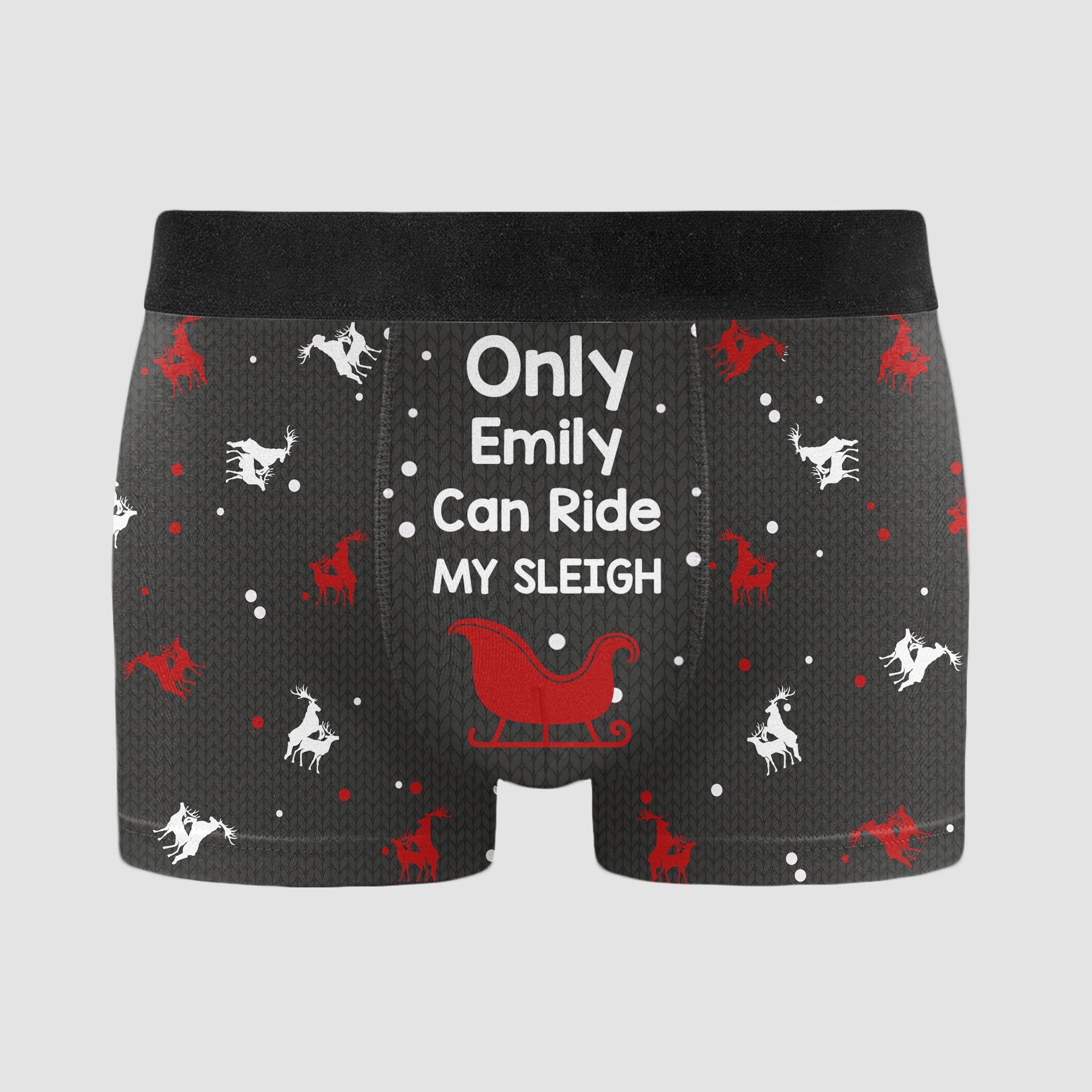 Ride My Sleigh Funny Christmas Personalized Men s Boxer Briefs