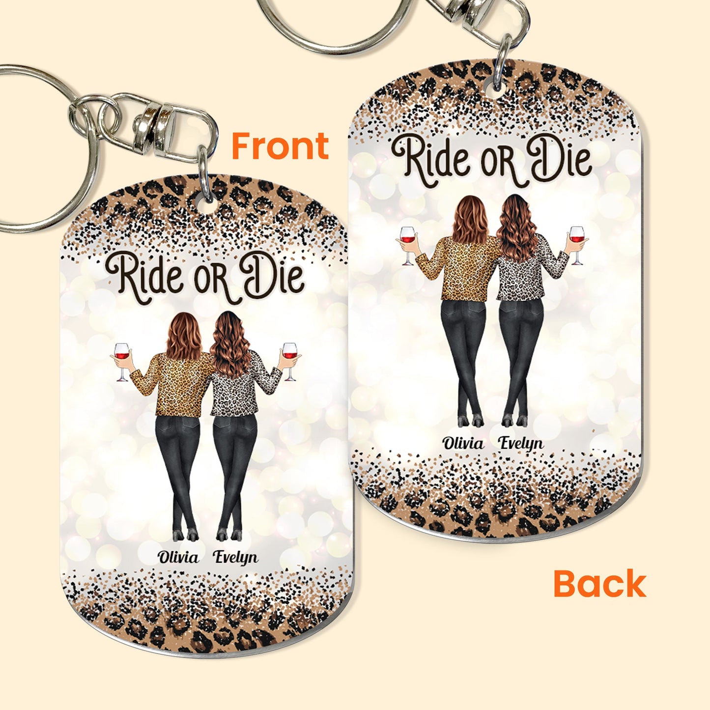 Ride Or Die - Personalized Keychain