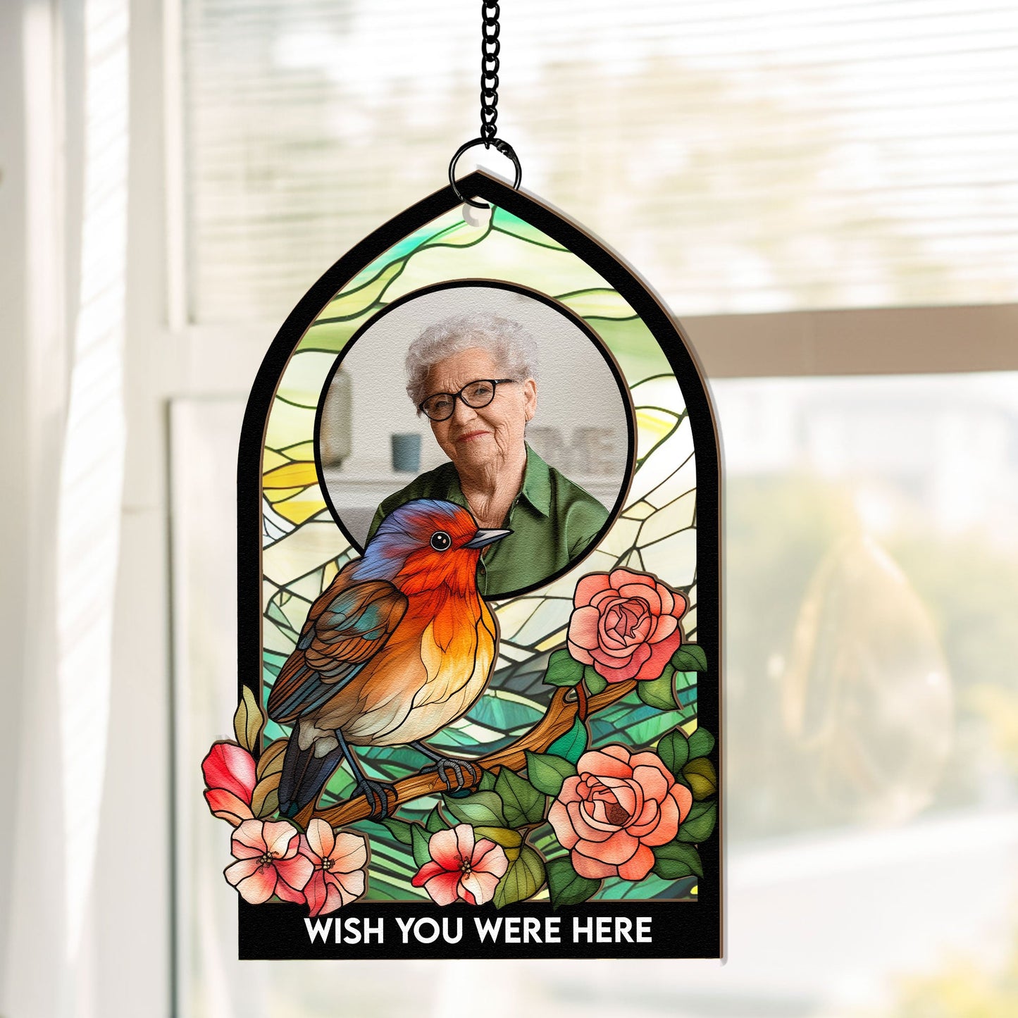 Robin I'm With You - Personalized Window Hanging Suncatcher Photo Ornament