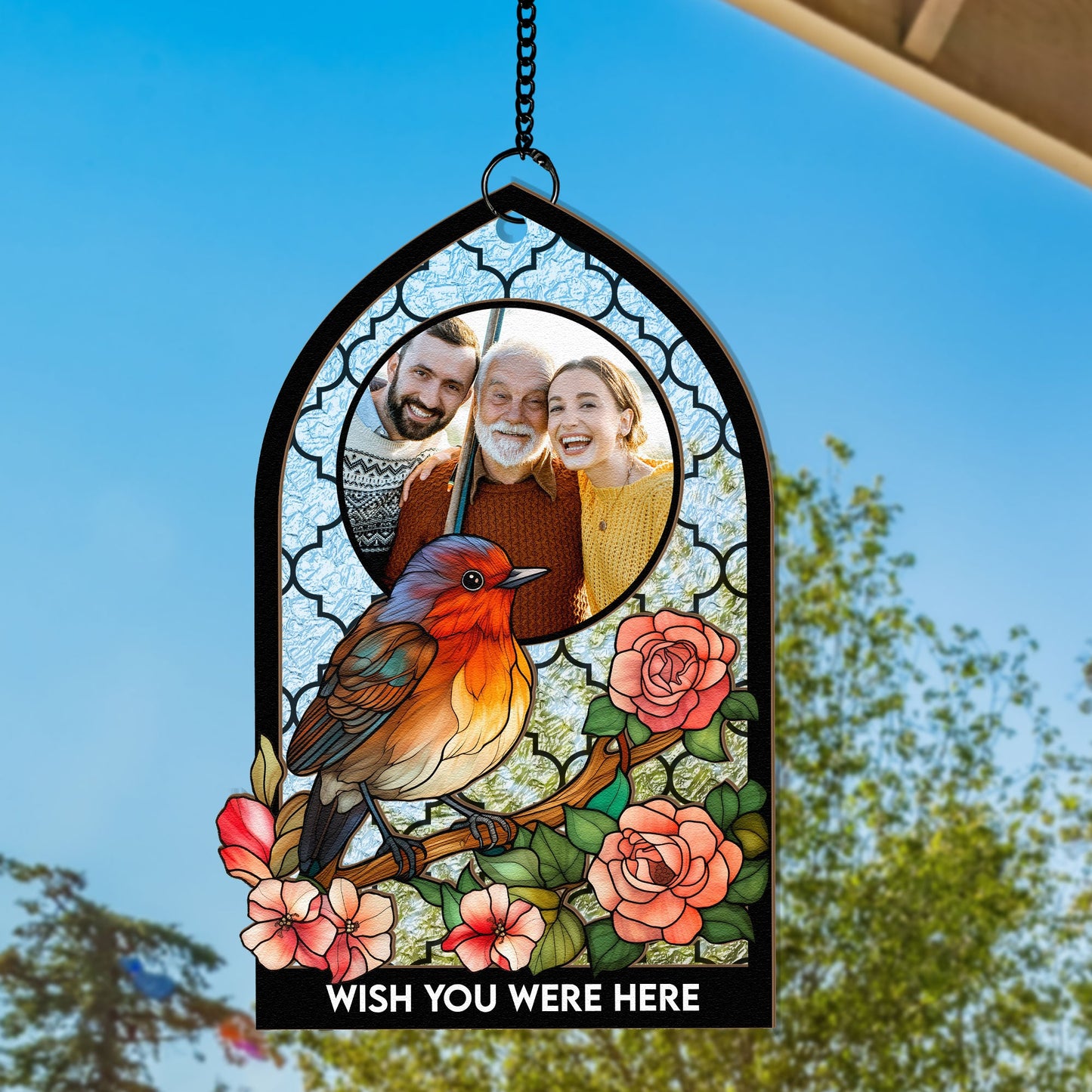 Robin I'm With You - Personalized Window Hanging Suncatcher Photo Ornament