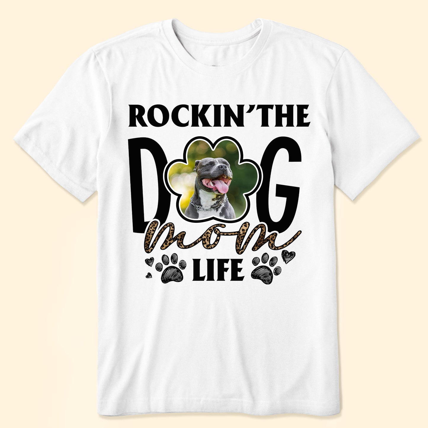 Rockin' Dog Mom - Personalized Photo Shirt