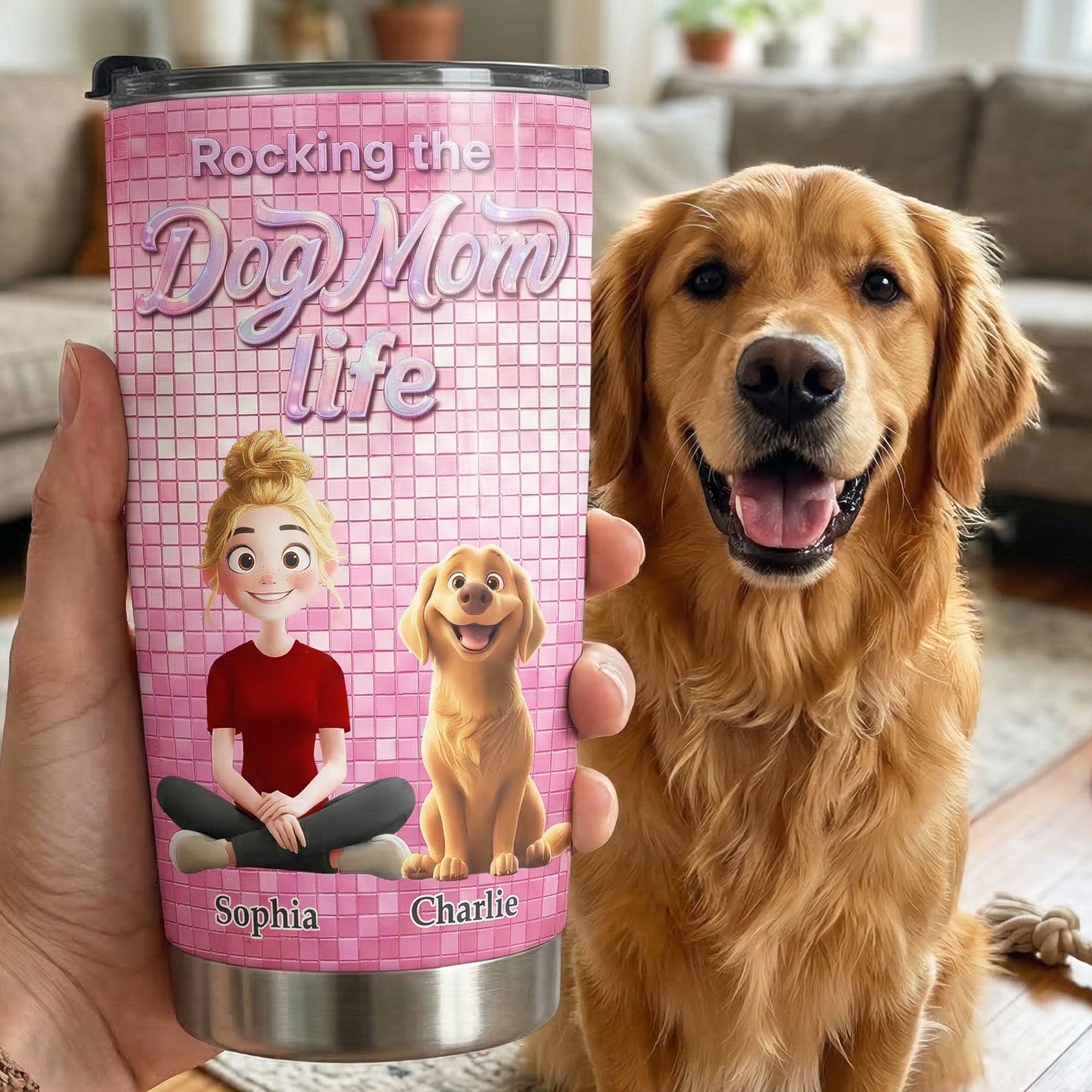 Rocking-The-Dog-Mom-Life-Personalized-Tumbler-1