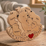 Rolling Mama Bear Family & Kids - Custom Names - Mother's Day Gift - Personalized Wooden Family Puzzle