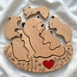 Rolling Mama Bear Family & Kids - Custom Names - Mother's Day Gift - Personalized Wooden Family Puzzle