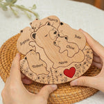 Rolling Mama Bear Family & Kids - Custom Names - Mother's Day Gift - Personalized Wooden Family Puzzle