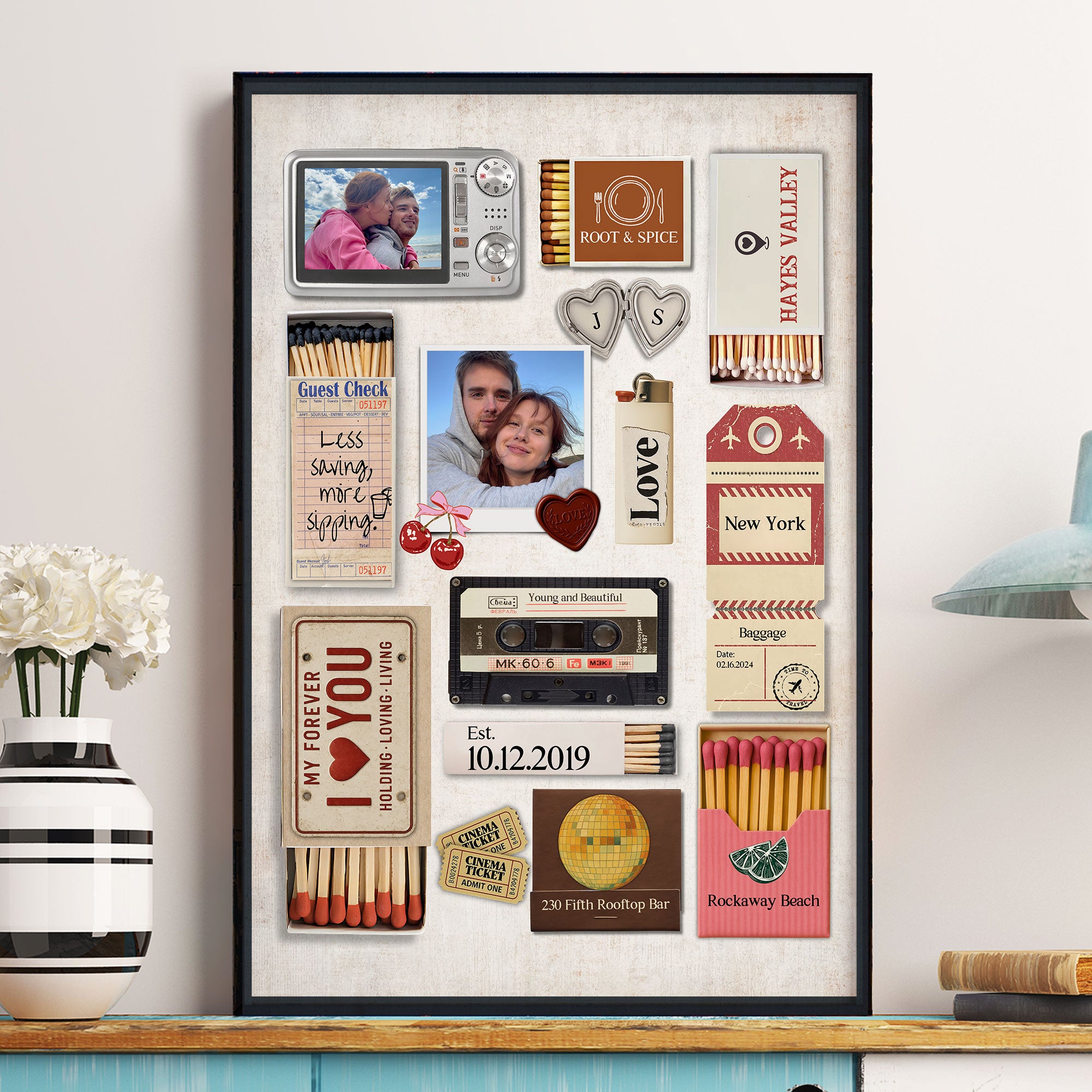 Romantic Couple - Matchbox Art - Personalized Photo Poster – Macorner