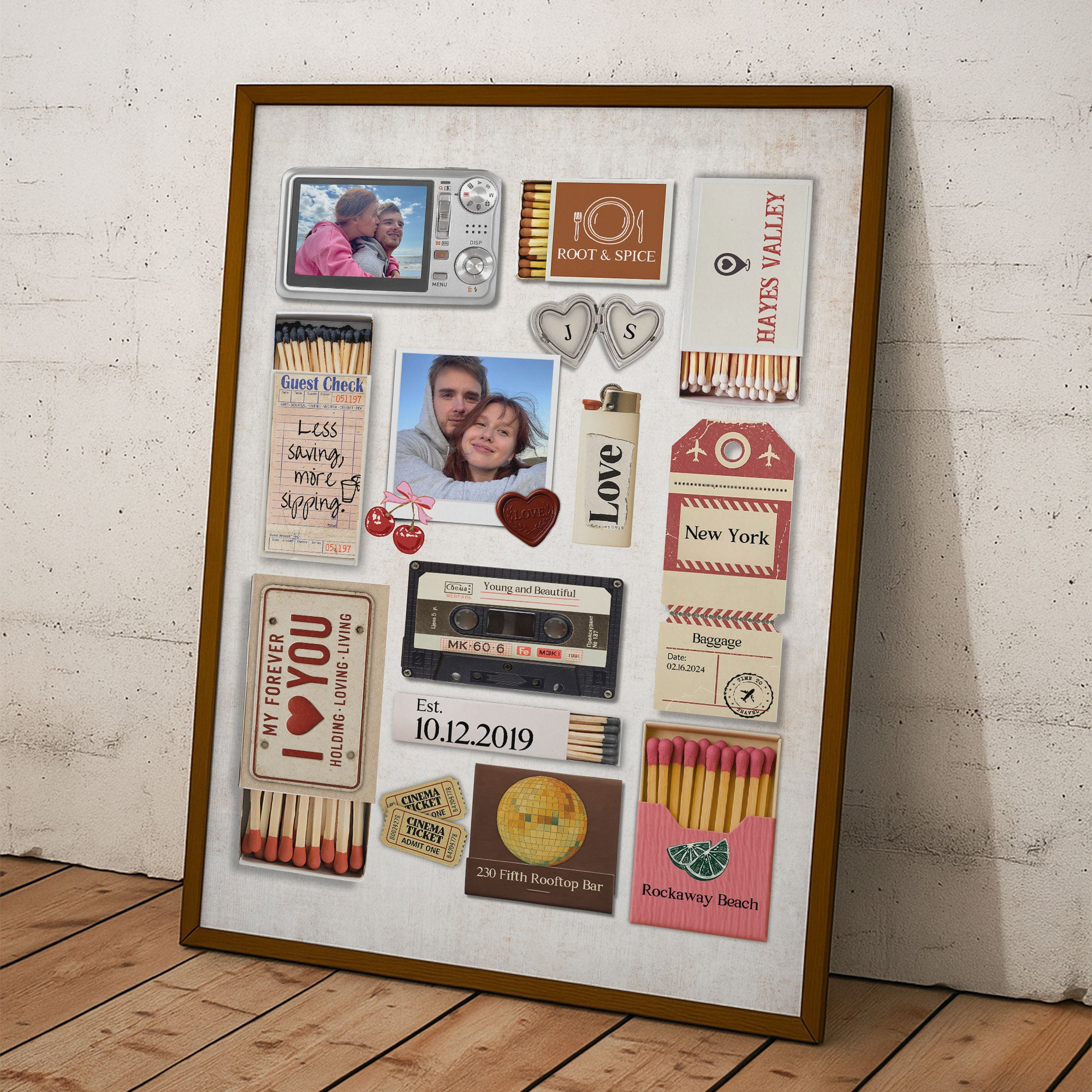 Romantic Couple - Matchbox Art - Personalized Photo Poster