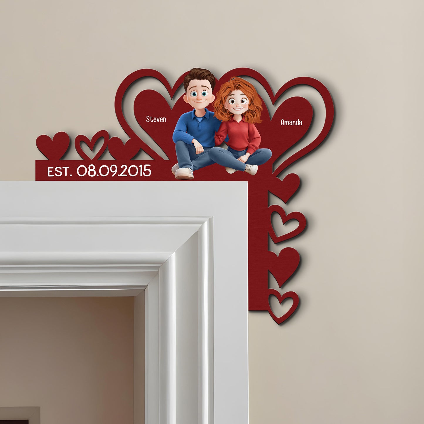 Romantic Love Our Happy Corner Together - Personalized Door Corner Wood Sign