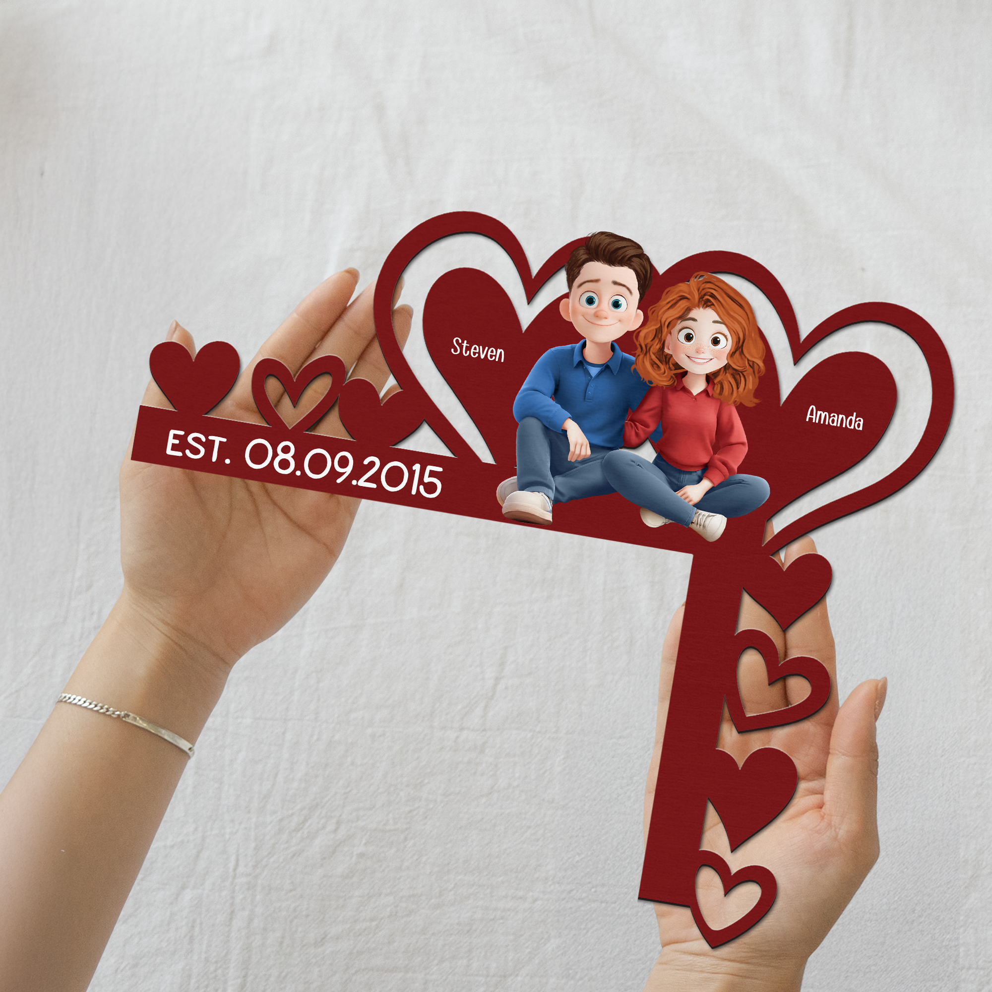 Romantic Love Our Happy Corner Together - Personalized Door Corner Wood Sign