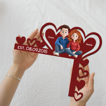 Romantic Love Our Happy Corner Together - Personalized Door Corner Wood Sign