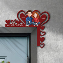 Romantic Love Our Happy Corner Together - Personalized Door Corner Wood Sign