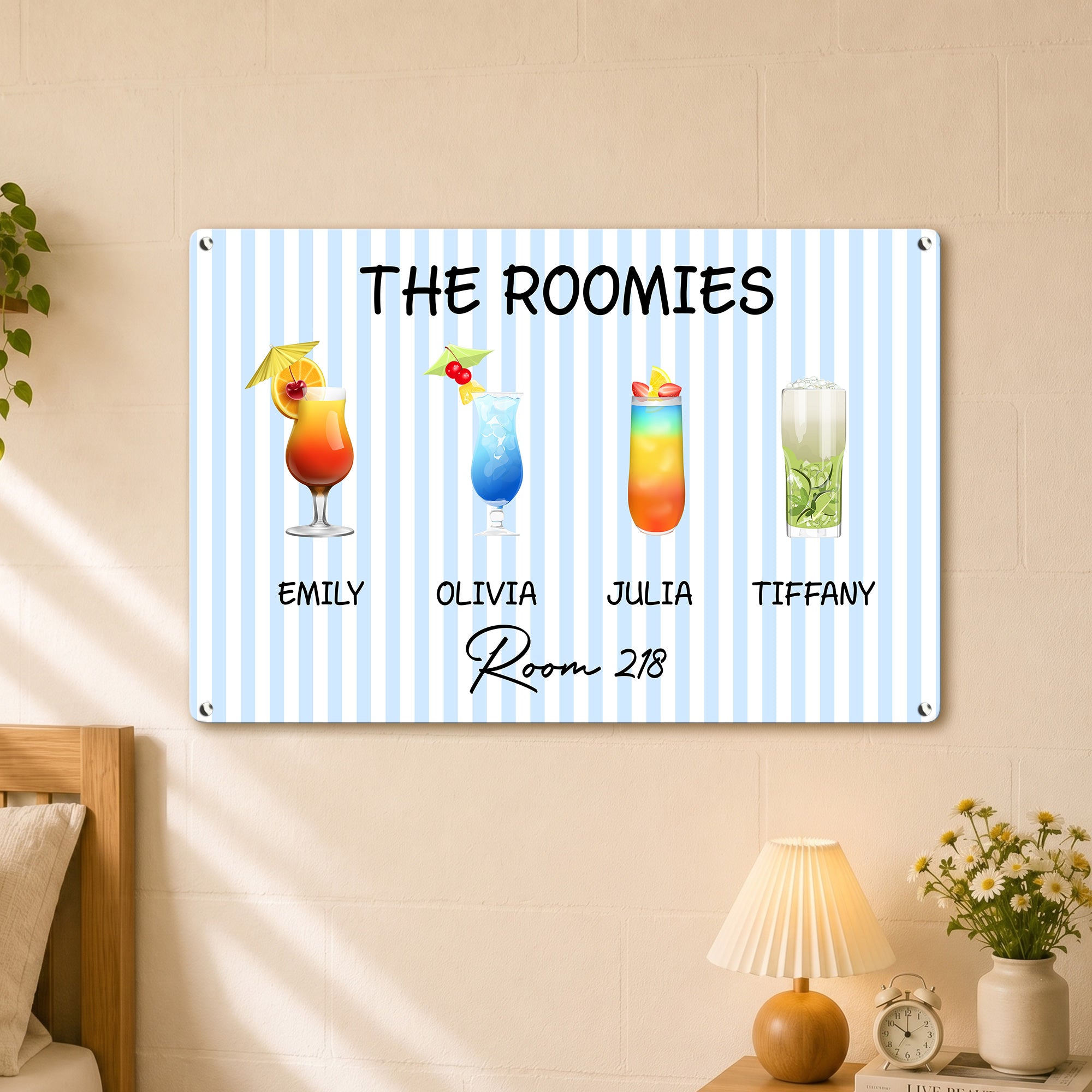 Roommate Drink Trendy College Apartment Dorm - Personalized Metal Sign
