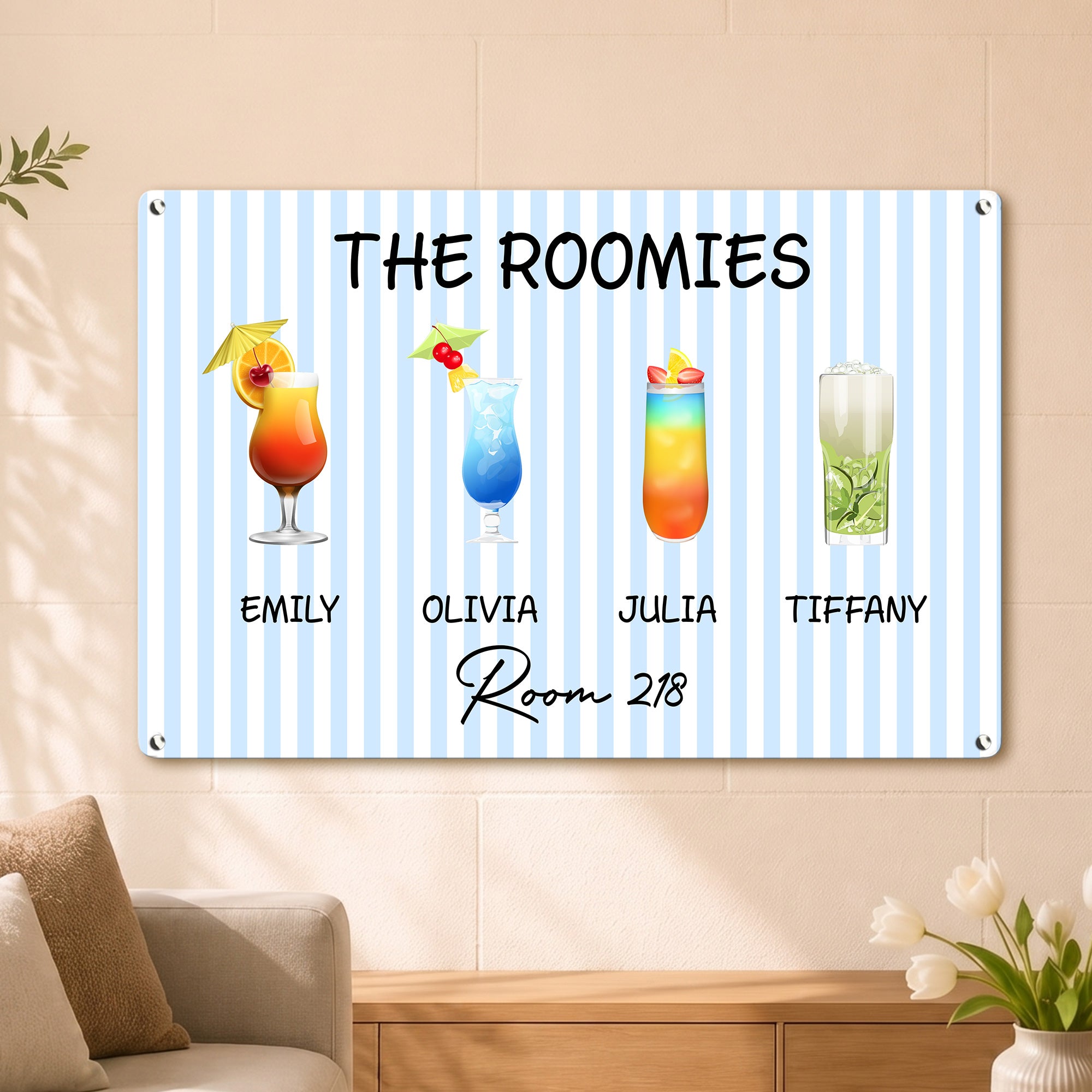 Roommate Drink Trendy College Apartment Dorm - Personalized Metal Sign