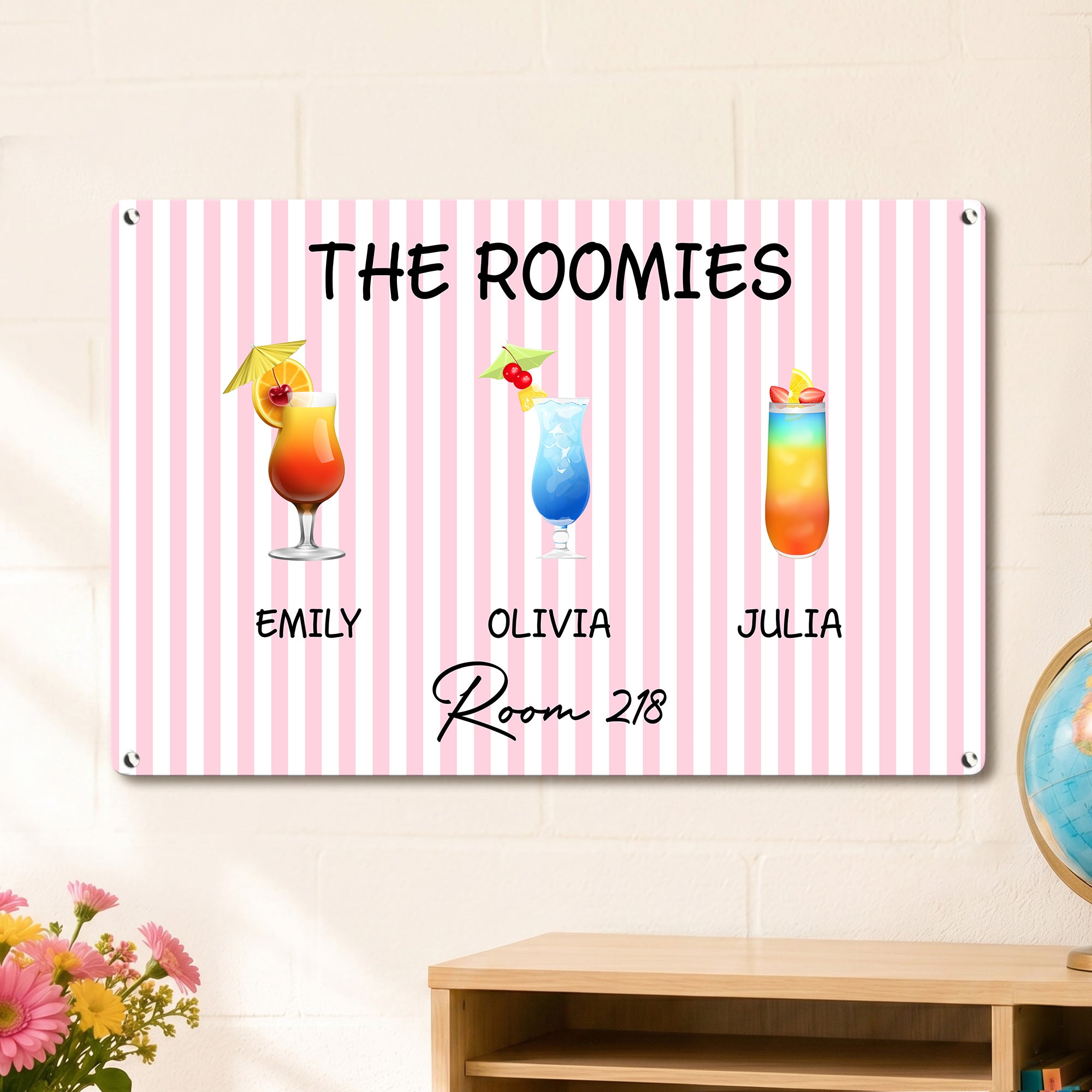 Roommate Drink Trendy College Apartment Dorm - Personalized Metal Sign