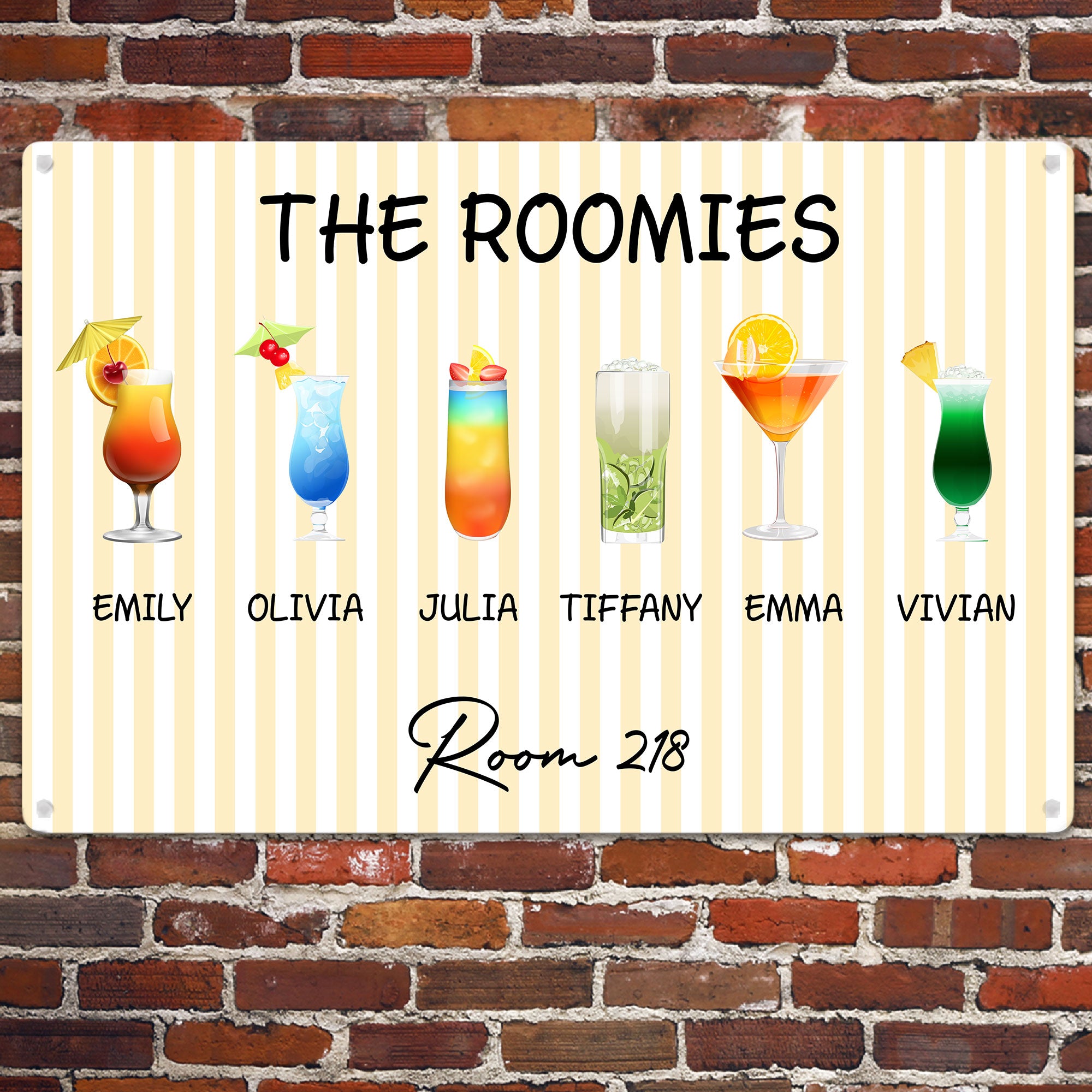 Roommate Drink Trendy College Apartment Dorm - Personalized Metal Sign