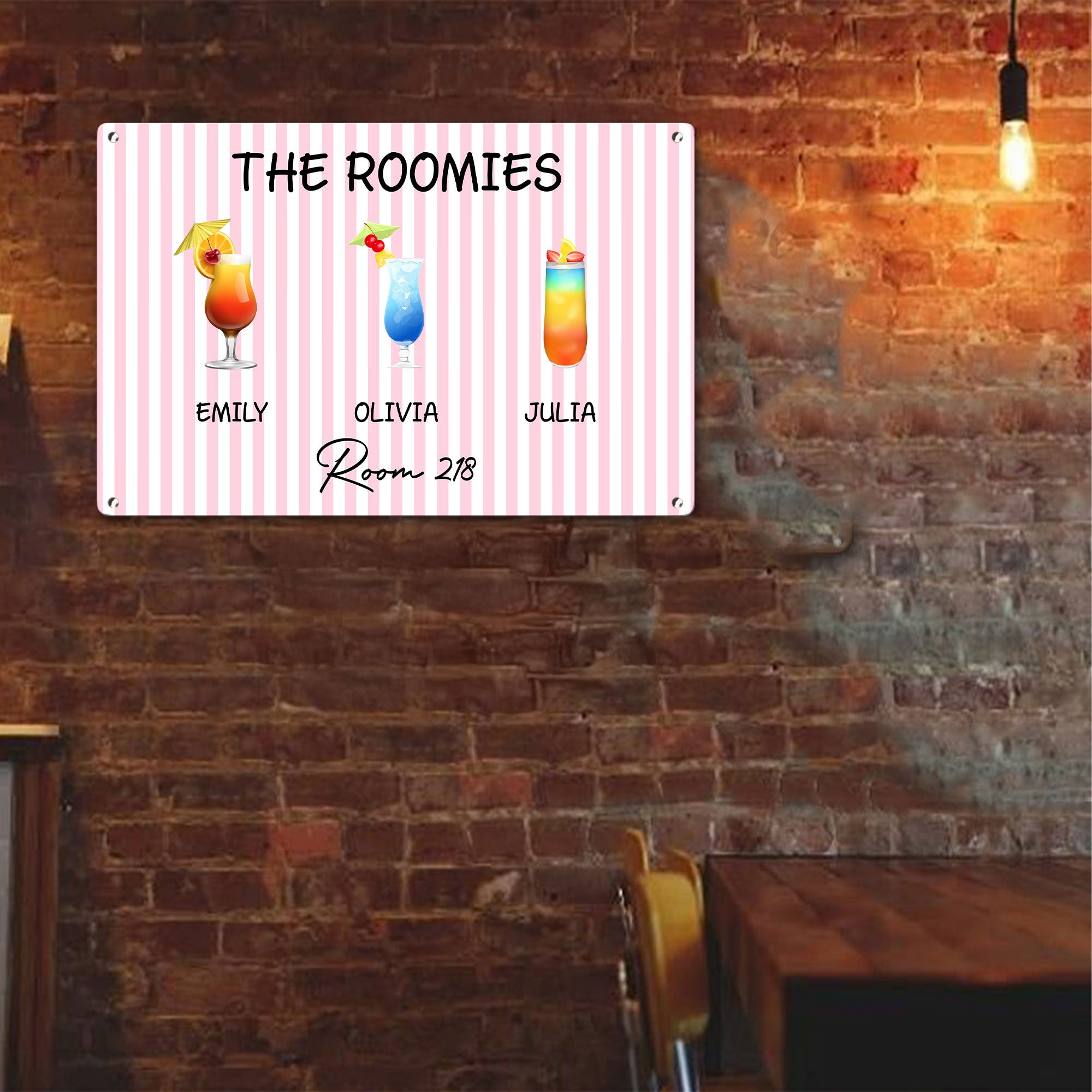 Roommate Drink Trendy College Apartment Dorm - Personalized Metal Sign