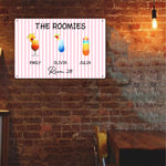 Roommate Drink Trendy College Apartment Dorm - Personalized Metal Sign