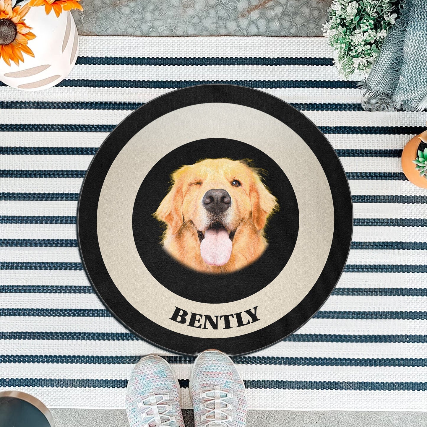 Round Custom Pet Face - Personalized Photo Doormat