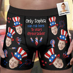 Rub Here To Start Firecracker - Personalized Photo Men's Boxer Briefs