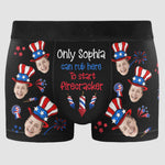 Rub Here To Start Firecracker - Personalized Photo Men's Boxer Briefs