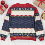 Run Run Rudolph - Hunting Christmas Gifts For Dad, Grandpa, Husband - Personalized Photo Ugly Sweater
