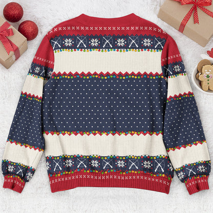Run Run Rudolph - Hunting Christmas Gifts For Dad, Grandpa, Husband - Personalized Photo Ugly Sweater