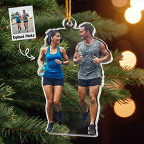 Running Ornaments Marathon Runner Xmas Gift - Personalized Acrylic Photo Ornament