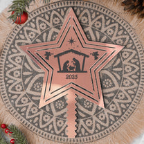 Rustic Nativity Scene Christmas - Christmas Tree Topper