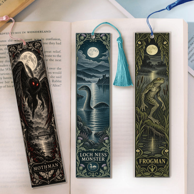 Ryptid,-Spooky-Reader,--Featuring-Mothman,-Bigfoot,-Frogman-Custom-Bookmark-3