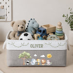 Safari-Jungle-Animals-Custom-Kid'S-Name-Personalized-Storage-Basket-3