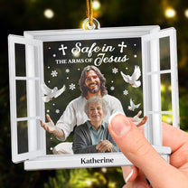 Safe In His Arms Of Jesus - Personalized Acrylic Photo Ornament