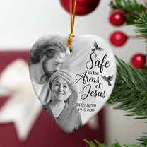 Safe In The Arm Of Jesus - Personalized Ceramic Photo Ornament