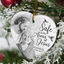 Safe In The Arm Of Jesus - Personalized Ceramic Photo Ornament