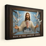Safe In The Arms Of Jesus - Personalized Photo Wrapped Canvas