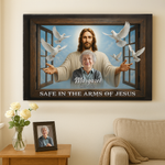 Safe In The Arms Of Jesus - Personalized Photo Wrapped Canvas