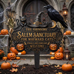 Salem Sanctuary For Wayward Cats Ferals And Familiars Welcome - Personalized Garden Stake