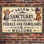 Salem-Sanctuary-For-Wayward-Cats-Ferals-And-Familiars-Welcome-Personalized-Metal-Sign-2