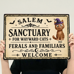 Salem-Sanctuary-For-Wayward-Cats-Ferals-And-Familiars-Welcome-Personalized-Metal-Sign-3