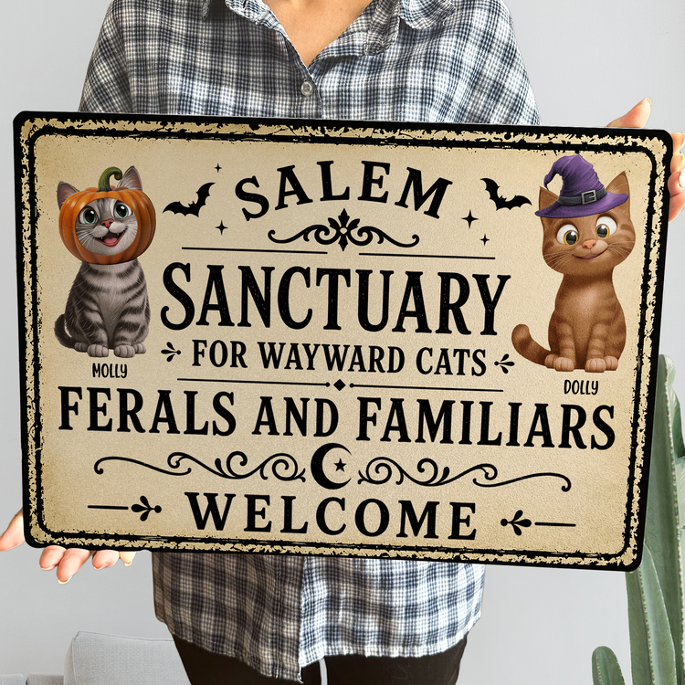 Salem-Sanctuary-For-Wayward-Cats-Ferals-And-Familiars-Welcome-Personalized-Metal-Sign-4