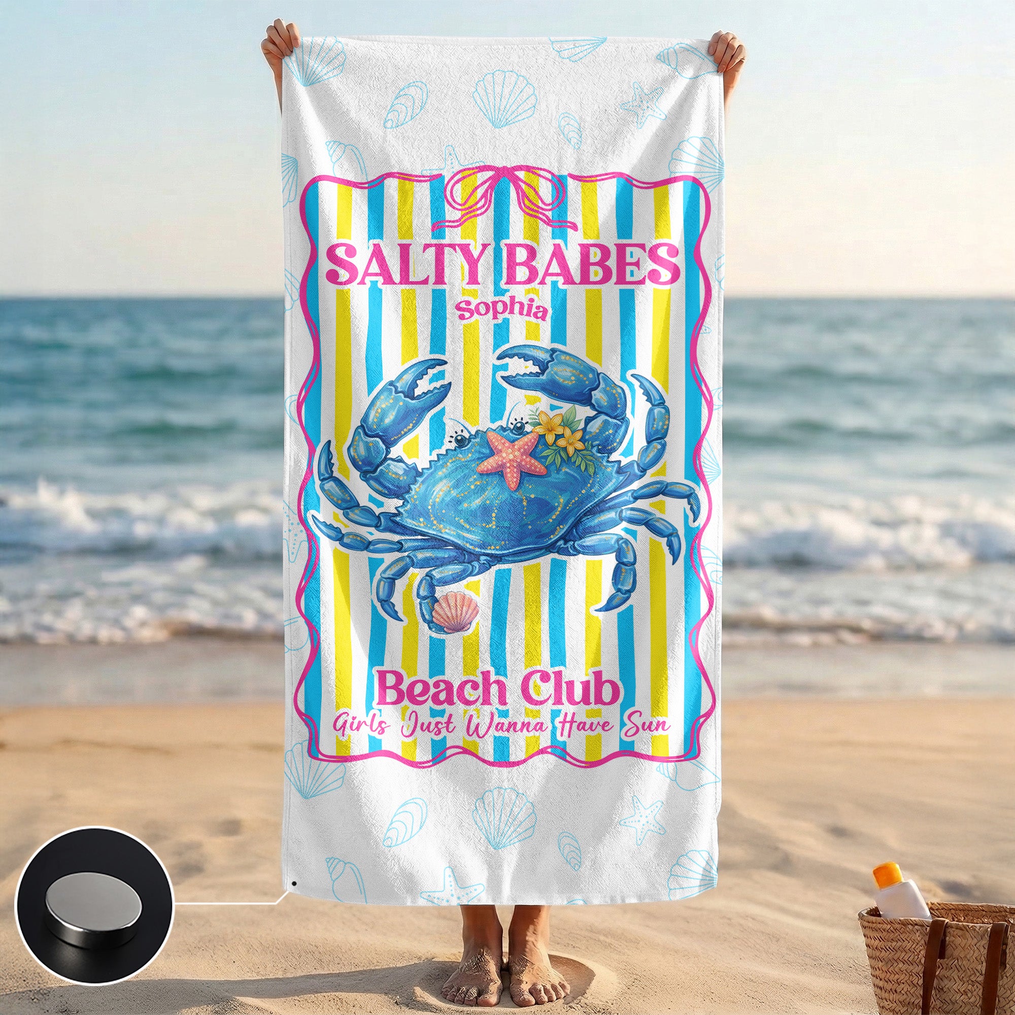 Salty Babes Beach Club - Personalized Beach Towel