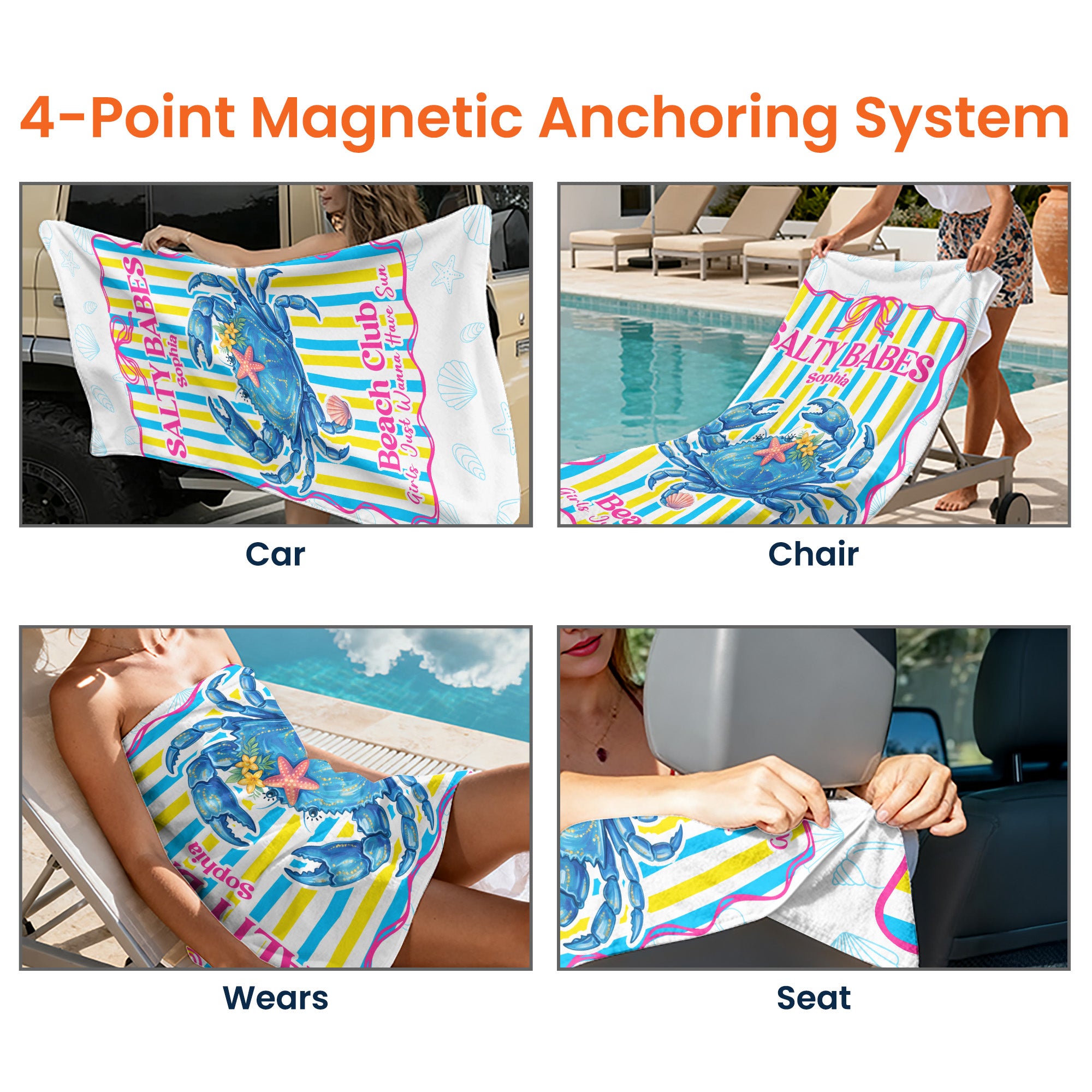 Salty Babes Beach Club - Personalized Beach Towel