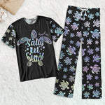 Salty Lil' Beach Aurora Turles - Personalized Pajama Shorts Set