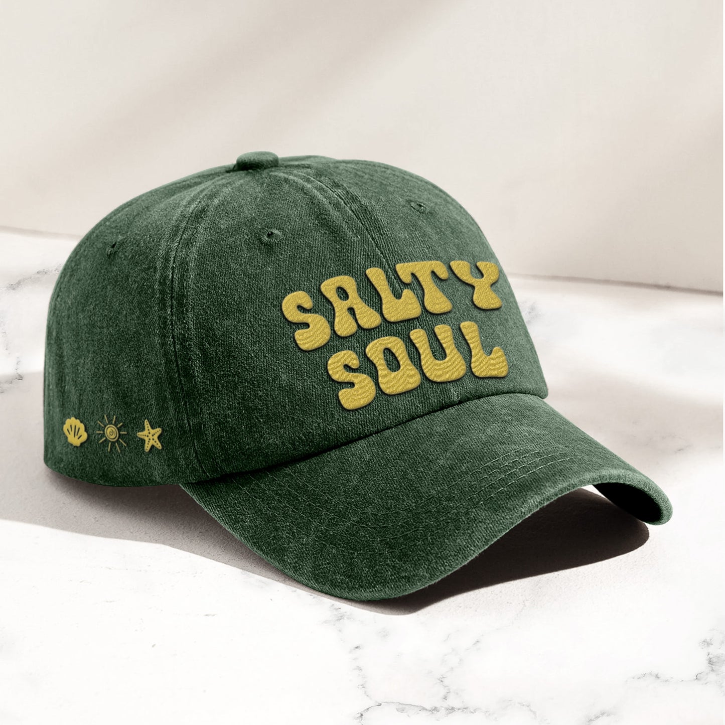 Salty Soul Summer - Personalized Distressed Denim Cap