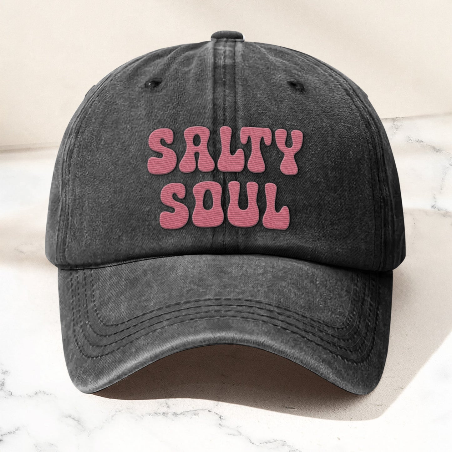 Salty Soul Summer - Personalized Distressed Denim Cap