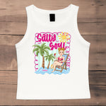 Salty Soul Summer Vibes Beach Girl - Custom Crop Tank Top