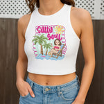 Salty Soul Summer Vibes Beach Girl - Custom Crop Tank Top