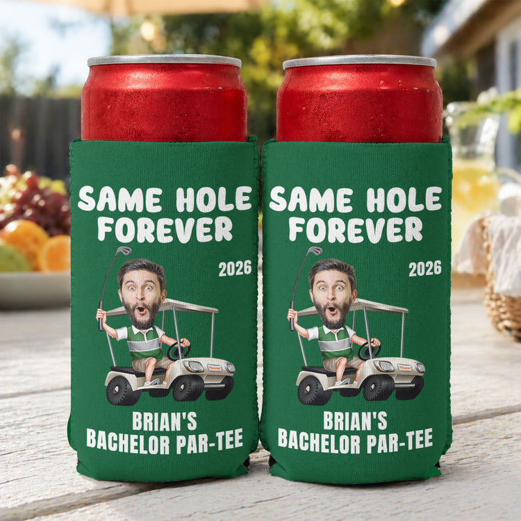 Same-Hole-Forever-Golf-Bachelor-Party-Favors-Custom-His-Funny-Face-Personalized-Can-Cooler-11