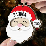 Santa Christmas Family - Personalized Wooden Ornament