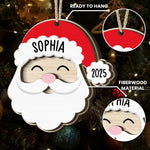 Santa Christmas Family - Personalized Wooden Ornament