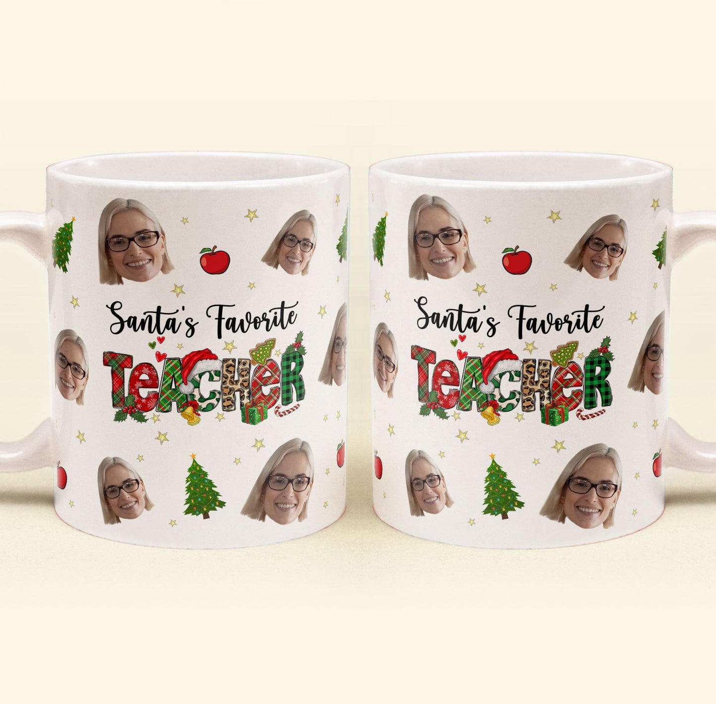 Santa's Favorite Teacher - Personalized Photo Mug